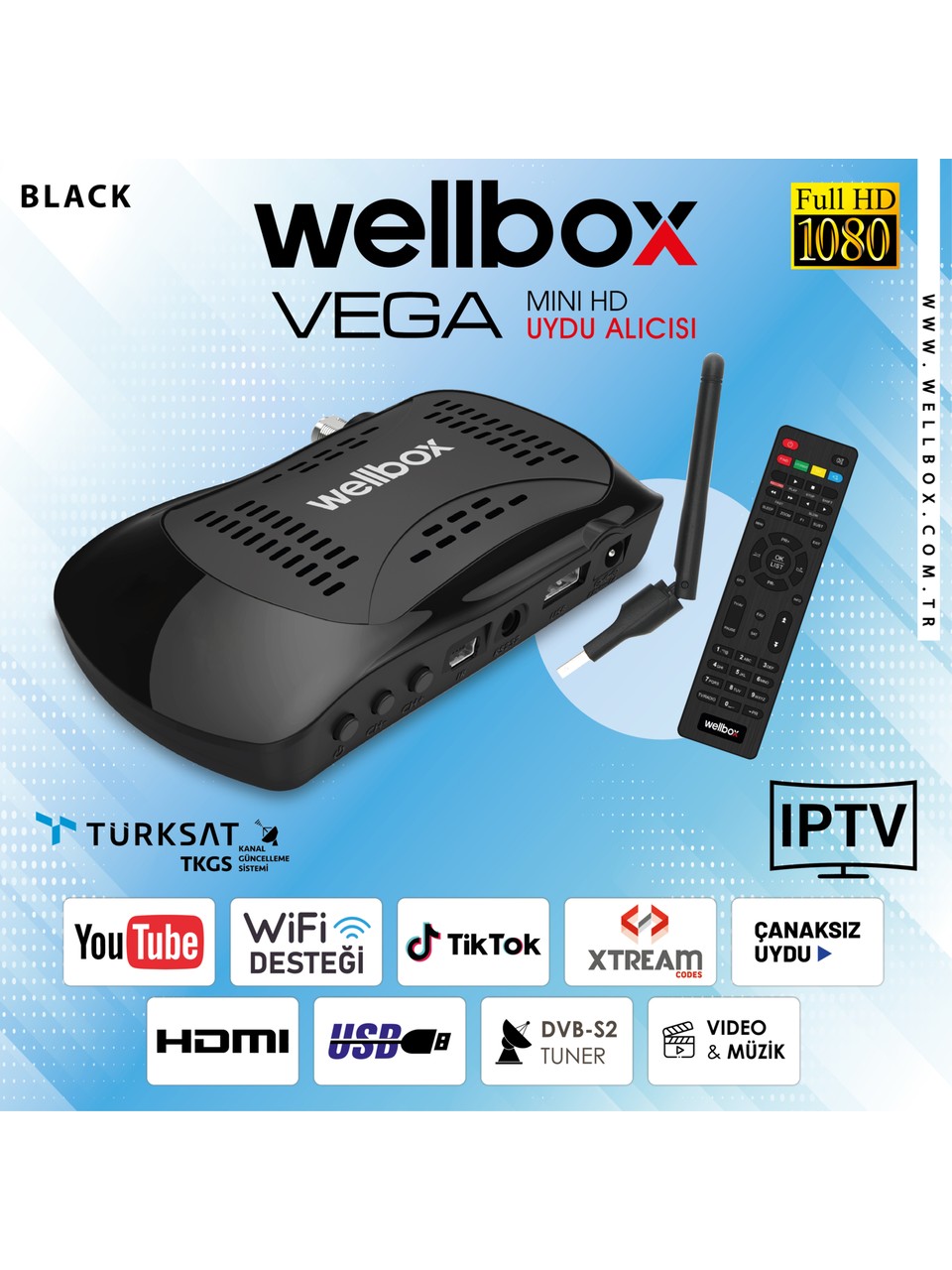 b_sunny-sn55qmn252-3 Wellbox Vega Wi-Fi Youtube IPTV Özellikli Çanaklı Çanaksız full Hd Uydu Alıcısı - Görsel 1